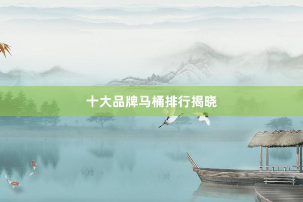 十大品牌马桶排行揭晓