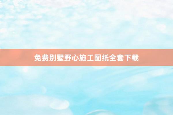 免费别墅野心施工图纸全套下载